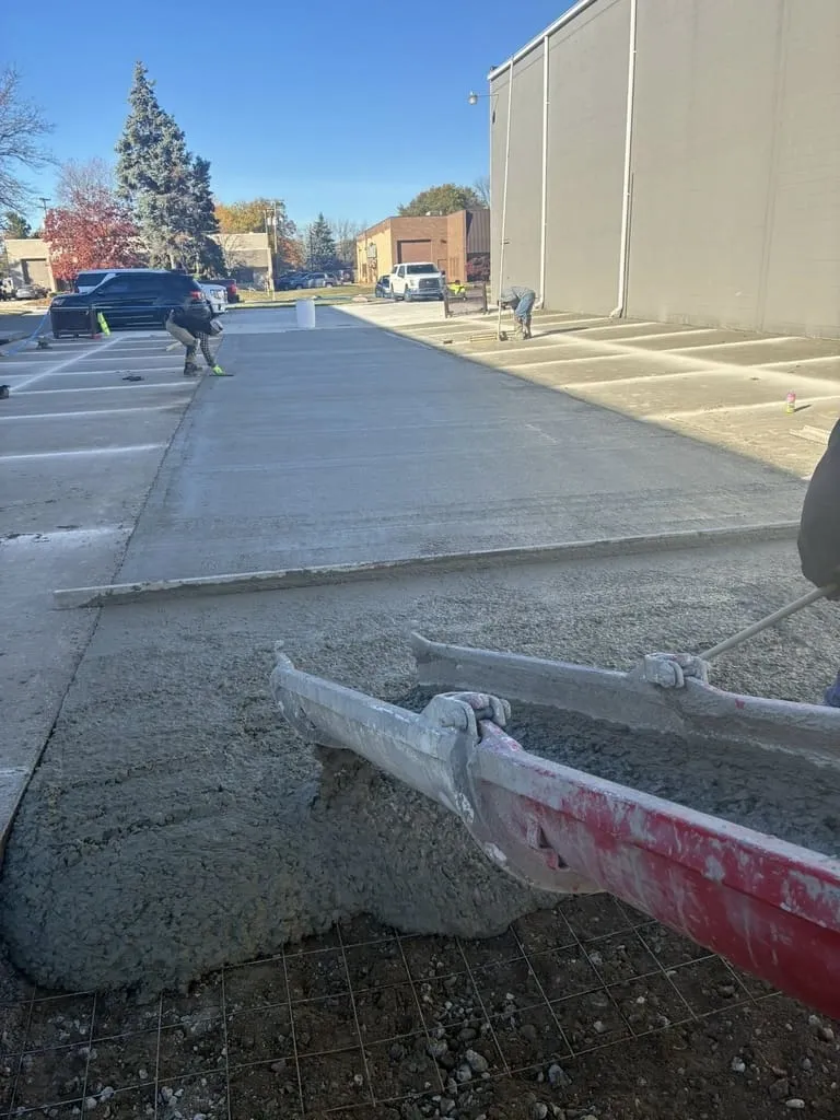 concrete driveway repair in calgary ab, new pour and rebar reinforcement to tie into the old driveway