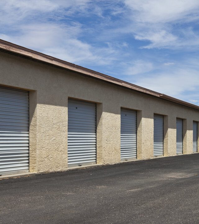 paved driveway at a storage facility in Calgary