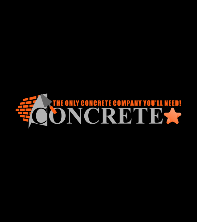concrete star logo in a black background